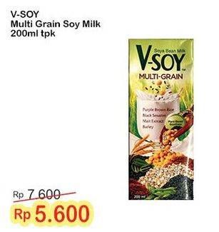 Promo Harga V-soy Soya Bean Milk Multi Grain 200 ml - Indomaret