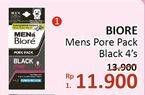 Promo Harga BIORE MENS Pore Pack Black 4 pcs - Alfamidi