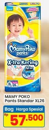 Promo Harga Mamy Poko Pants Xtra Kering XL26 26 pcs - Indomaret
