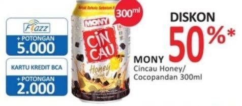 Promo Harga MONY Cincau Honey, Cocopandan 300 ml - Alfamidi