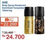Promo Harga AXE Body Spray Deo Dark/Gold 150ml  - Indomaret