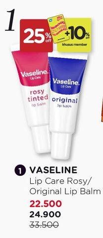 Promo Harga VASELINE Lip Care Original, Rosy Tinted 10 gr - Watsons