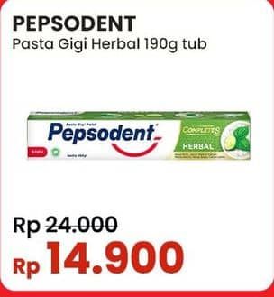 Promo Harga Pepsodent Pasta Gigi Complete 8 Actions Herbal 190 gr - Indomaret