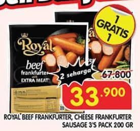 Promo Harga Belfoods Royal Sausages Beef Frankfurter, Cheese Chicken 200 gr - Superindo