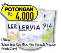 Promo Harga Lervia Sabun Cair Susu  Original, Plus Honey, Plus Avocado 400 ml - Hypermart