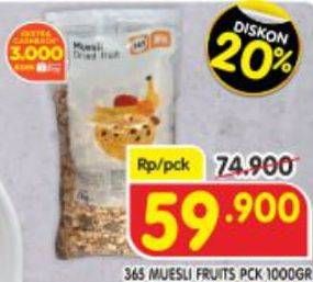 Promo Harga 365 Muesli Buah 1000 gr - Superindo