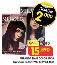 Promo Harga MIRANDA Hair Color MC-1 Natural Black, MC-10 Wine Red  - Superindo