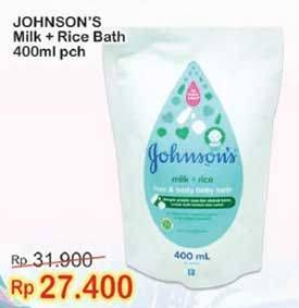 Promo Harga JOHNSONS Baby Bath Milk Rice 400 ml - Indomaret