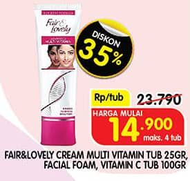 Promo Harga Glow & Lovely Cream Multivitamin/Facial Foam  - Superindo
