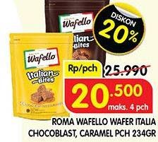 Promo Harga ROMA Wafello Bites Butter Caramel, Choco Blast 24 pcs - Superindo