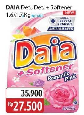 Promo Harga Daia Deterjen Bubuk + Softener Pink 1700 gr - Alfamidi