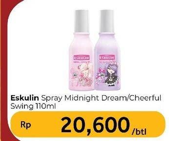 Promo Harga Eskulin Spray Cologne Japanese Series Midnight Dream, Cheerfull Swing 110 ml - Carrefour