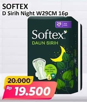 Promo Harga Softex Daun Sirih 29cm 16 pcs - Alfamart
