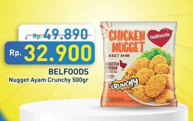 Promo Harga Belfoods Nugget Chicken Nugget Crunchy 500 gr - Hypermart