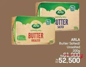 Promo Harga Arla Butter Unsalted, Salted 200 gr - LotteMart