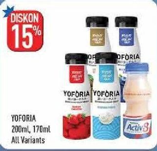 Promo Harga YOFORIA Yoghurt All Variants 200 ml - Hypermart