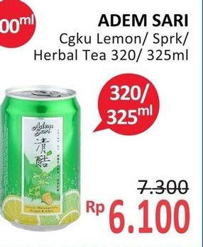 Promo Harga ADEM SARI Ching Ku Herbal Lemon, Herbal Tea, Sparkling Herbal Lemon 320 ml - Alfamidi