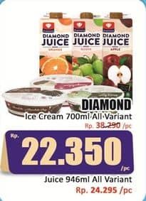 Promo Harga Diamond Ice Cream All Variants 700 ml - Hari Hari
