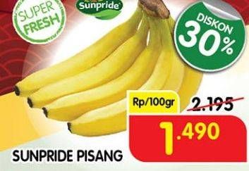 Promo Harga SUNPRIDE Pisang Cavendish per 100 gr - Superindo