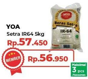 Promo Harga YOA Beras Setra IR-64 5000 gr - Yogya