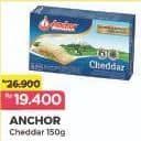 Anchor Cheddar Cheese 150 gr Diskon 27%, Harga Promo Rp19.400, Harga Normal Rp26.900, Promo khusus member