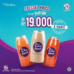 Promo Harga CHATIME Popcan  - Chatime