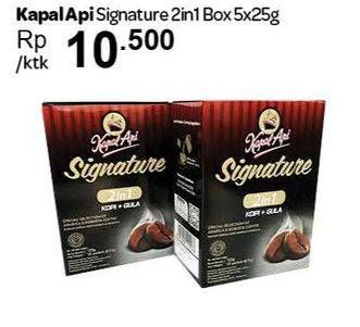 Promo Harga Kapal Api Signature 2 In 1 Kopi + Gula 5 pcs - Carrefour