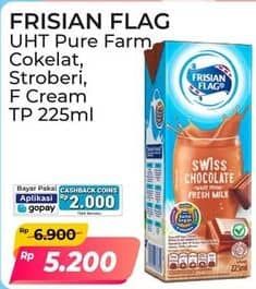 Promo Harga Frisian Flag Susu UHT Purefarm Swiss Chocolate, Strawberry, Full Cream 225 ml - Alfamart
