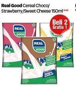Promo Harga REAL GOOD Susu UHT Choco, Strawberry, Sweet Cheese 150 ml - Carrefour