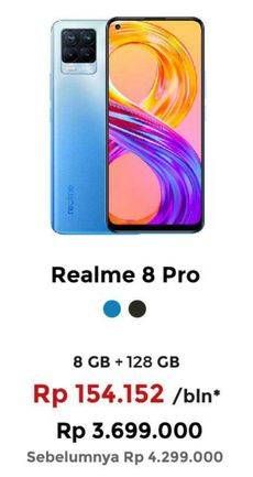 Promo Harga REALME 8 Pro Infinite Black 8GB+128GB, Infinite Blue 8GB+128GB 1 pcs - Erafone