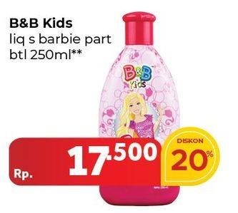 Promo Harga B&B KIDS Barbie Soap 250 ml - Carrefour