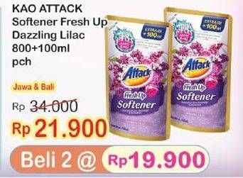Promo Harga ATTACK Fresh Up Softener Dazzling Lilac 900 ml - Indomaret