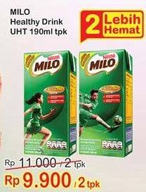 Promo Harga MILO Susu UHT per 2 pcs 190 ml - Indomaret