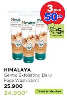Himalaya Facial Wash 50 ml Harga Promo Rp50.000, Promo member Rp 24.900, khusus member +5% diskon. Promo reguler RP 25.900