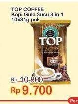 Promo Harga Top Coffee Kopi Susu per 10 sachet 31 gr - Indomaret