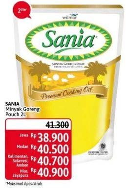 Promo Harga SANIA Minyak Goreng 2000 ml - Alfamidi