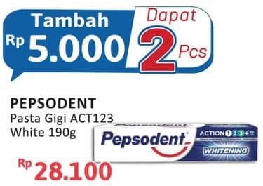 Promo Harga Pepsodent Pasta Gigi Action 123 Whitening 190 gr - Alfamidi