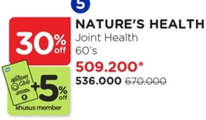 Promo Harga Natures Health Joint Health 60 pcs - Watsons