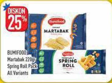 Promo Harga BUMIFOOD Produk Martabak, Spring Roll 220 gr - Hypermart