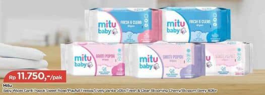 Promo Harga Mitu Baby Wipes Ganti Popok/Mitu Baby Wipes Fresh & Clean   - TIP TOP