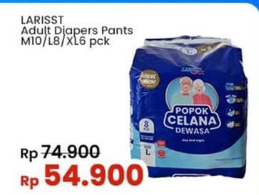 Promo Harga Larisst Diapers Pants Adult L8, M10, XL6 6 pcs - Indomaret