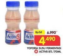 Promo Harga YOFORIA Fermented Milk Drink Activ8 170 ml - Superindo