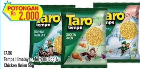 Promo Harga Taro Keripik Tempe Ayam Bawang, Himalayan Salt, Teriyaki BBQ 55 gr - Hypermart