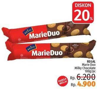 Promo Harga REGAL Marie Duo Milky Chocolate 100 gr - LotteMart