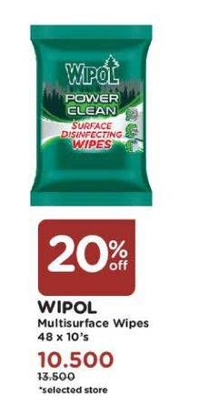 Promo Harga WIPOL Surface Disinfecting Wipes 10 sheet - Watsons