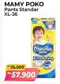 Promo Harga Mamy Poko Pants Xtra Kering XL26 26 pcs - Alfamart