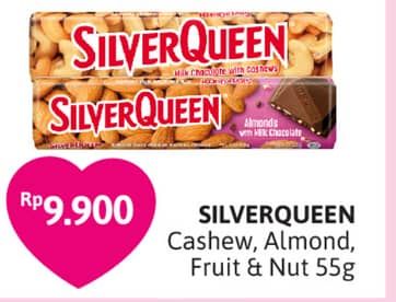 Promo Harga Silver Queen Chocolate Cashew, Almonds, Fruit Nuts 58 gr - Alfamidi