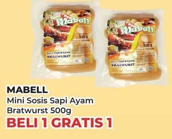 Promo Harga Mabell Mini Sosis Sapi & Ayam Bratwurst 500 gr - Yogya