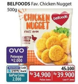 Promo Harga Belfoods Nugget Chicken Nugget 500 gr - Alfamidi