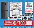 Promo Harga Beko/Sharp/Aqua/LG/Polytron/Hitachi Kulkas SBS/Multidoor  - Hypermart